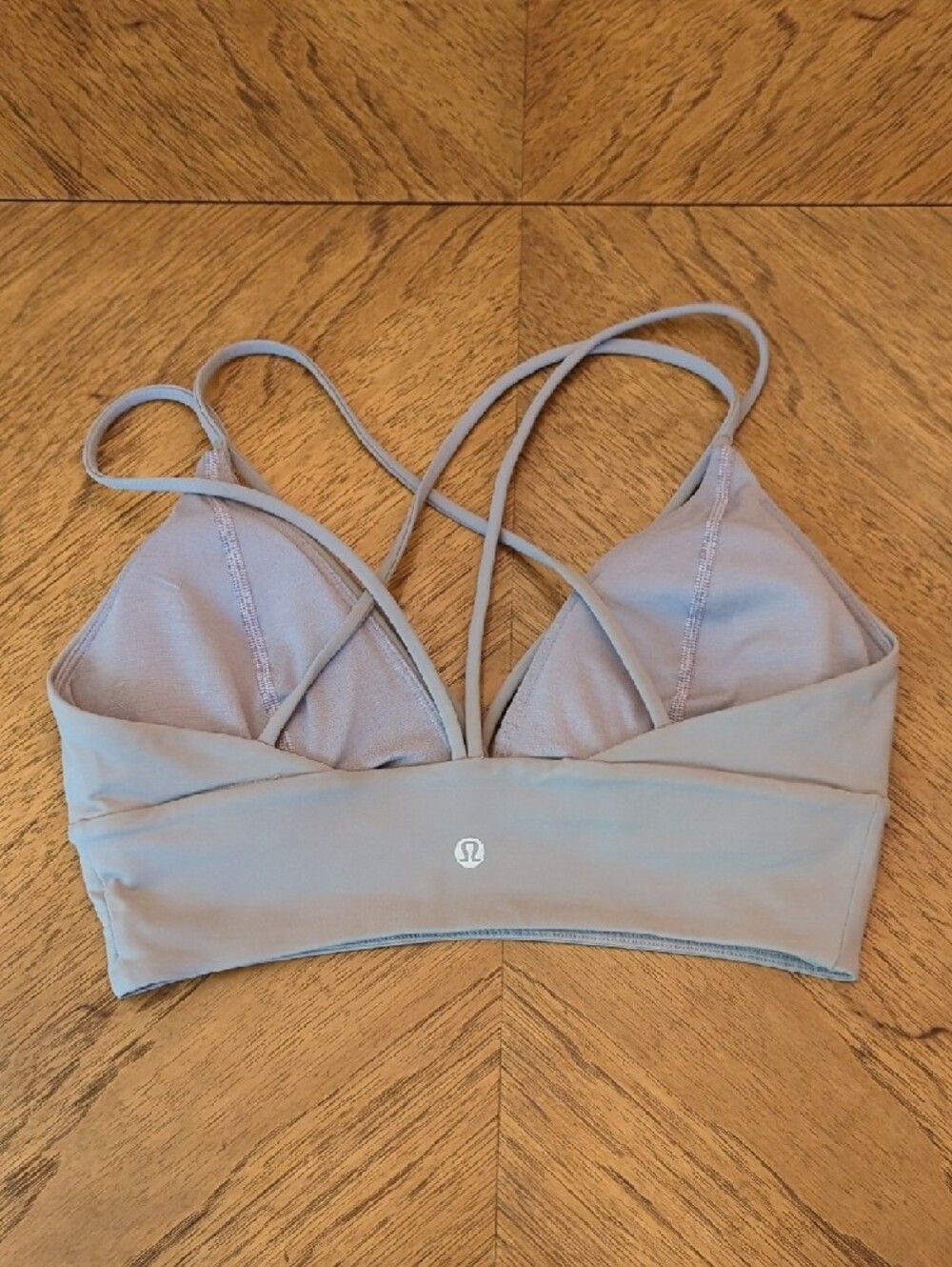 lululemon Size 8 Pushing Limits bralette Purple Gray Crisscross Sports Bra - Picture 2 of 6